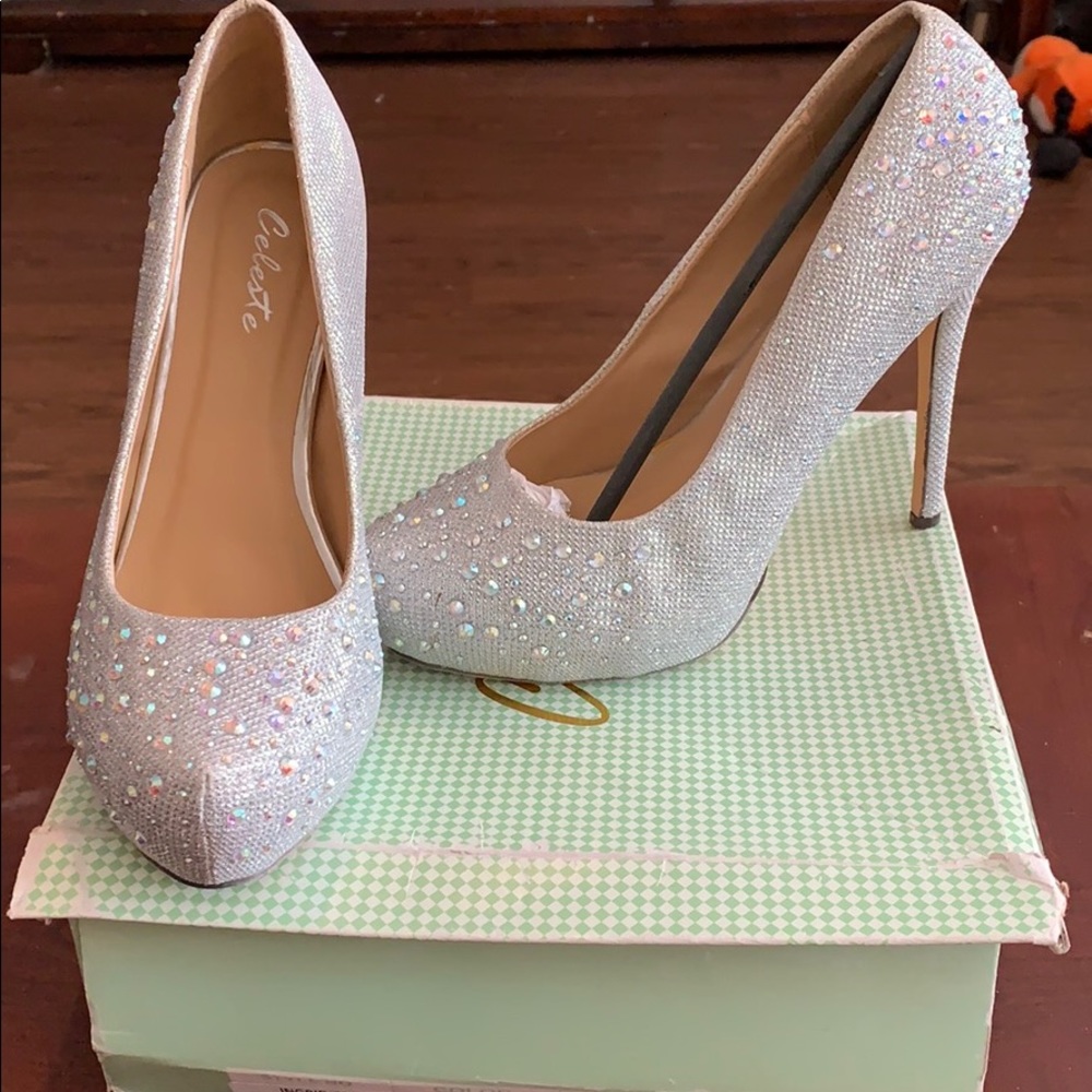 Bling silver heels